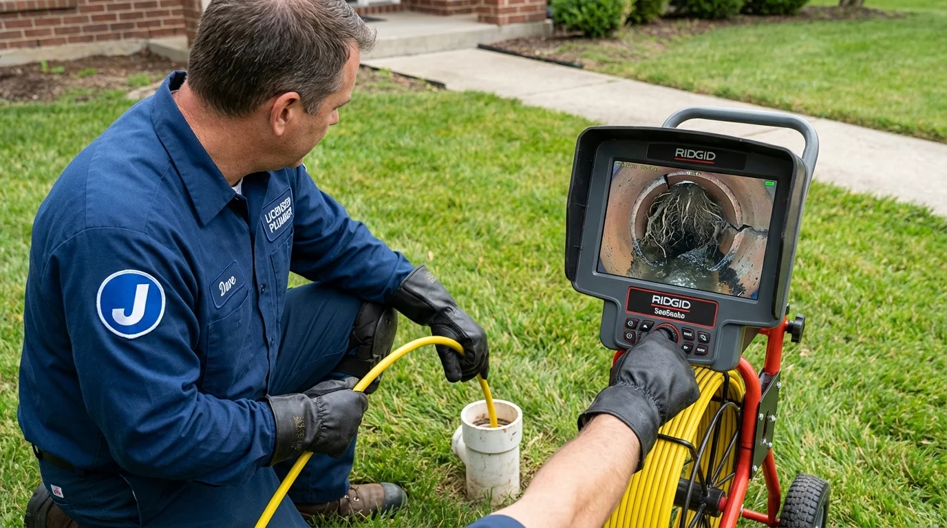 Sewer camera inspection being performed by Johns Plumbing LLC in Howard Lake
