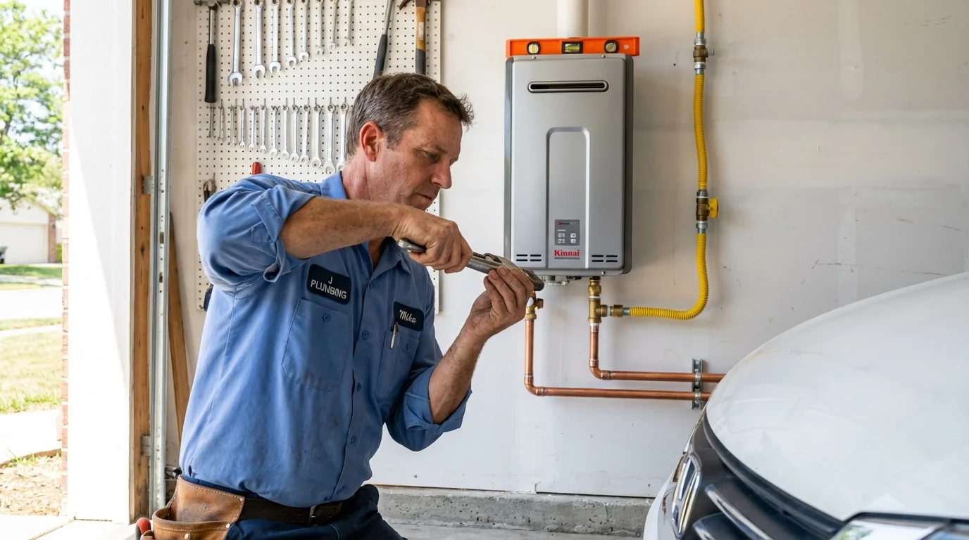 Tankless water heater installation by a Johns Plumbing LLC plumber in Howard Lake